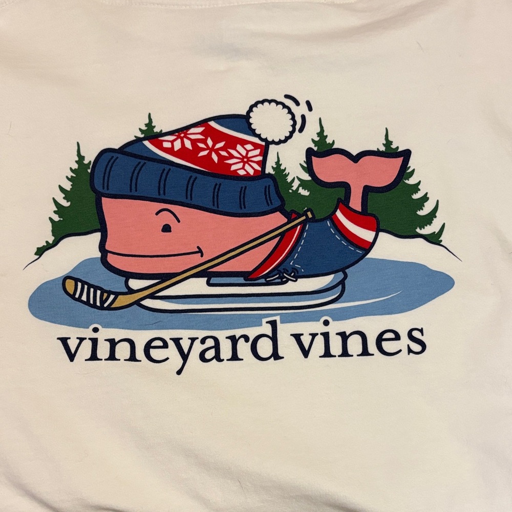 Vineyard Vines Boys XL White long sleeve hockey T-shirt